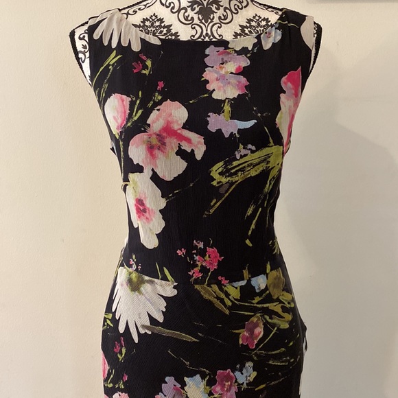 Talbots Vintage Floral Dress Pure Silk, Size 10 - Picture 2 of 14